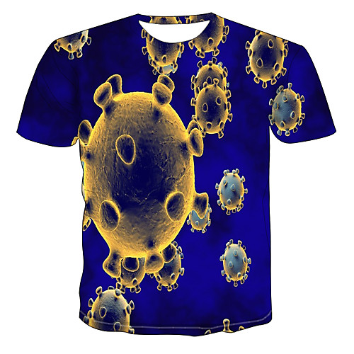 

Men's Daily Going out Basic T-shirt - 3D / Graphic / Visual Deception Print Royal Blue