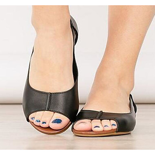 

Women's Sandals Flat Heel Peep Toe PU Summer Gold / Black / Silver