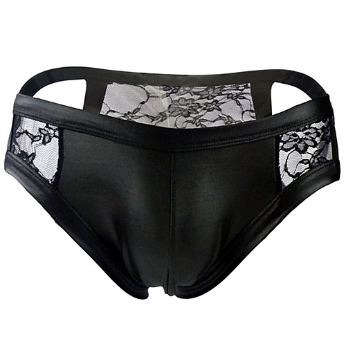 

men's lace briefs underwear - normal, solid colored 1 piece low waist red black m l xl