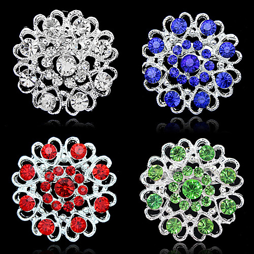 

Crystal Brooches Link / Chain Flower Elegant Sexy Trendy Korean Sweet Brooch Jewelry Blushing Pink Red Green For Wedding Party Quinceañera & Sweet Sixteen Birthday Party New Year Festival