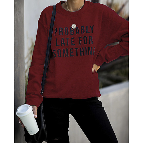 

Women's Casual Sweatshirt - Letter Wine S