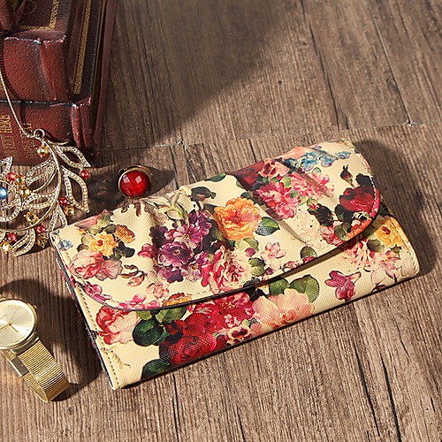 

Women's PU Wallet Floral Print Rainbow