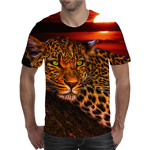 

Men's Daily Going out Street chic / Exaggerated T-shirt - Geometric / 3D / Graphic Pleated / Print Rainbow