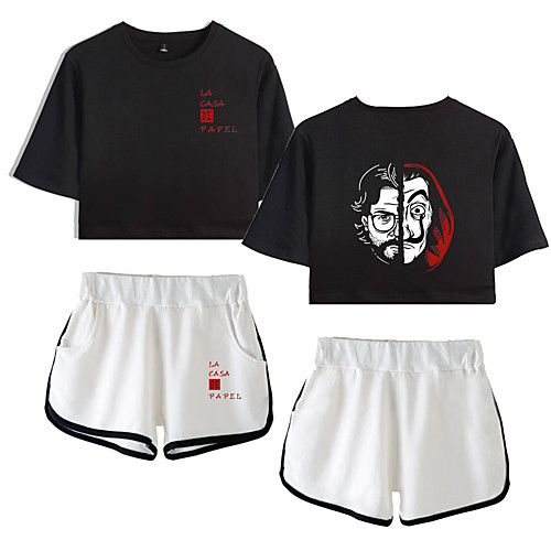 

Inspired by la casa de papel Dali Pants Cosplay Costume Pure Cotton Print Printing Shorts For Women's / T-shirt