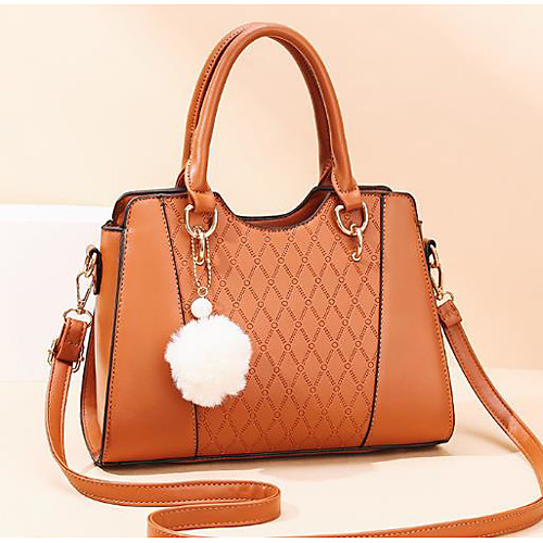 

Women's PU Top Handle Bag Solid Color Earth Yellow / Blushing Pink / Red