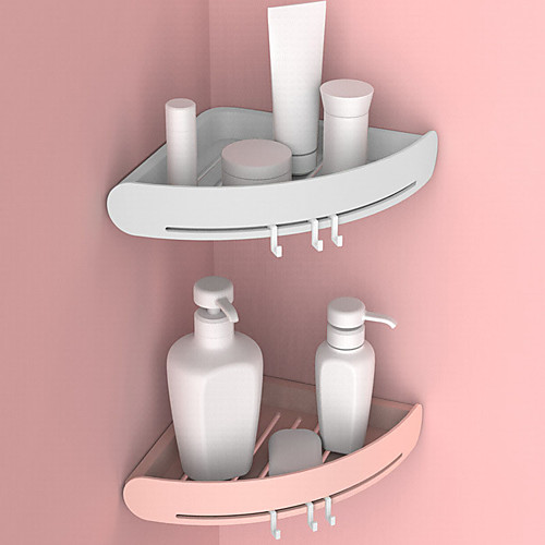 

Corner Bathroom Triangle Rack Punch-free Wall-mounted Shampoo Shower Shelf Holder Kitchen Storage Rack Organizer Household Items