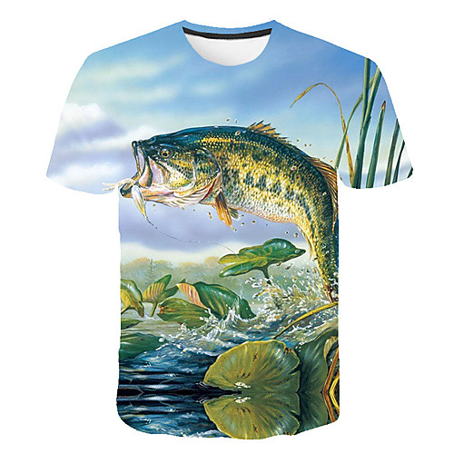 

Men's Daily Basic / Street chic T-shirt - Geometric / 3D Print Blue