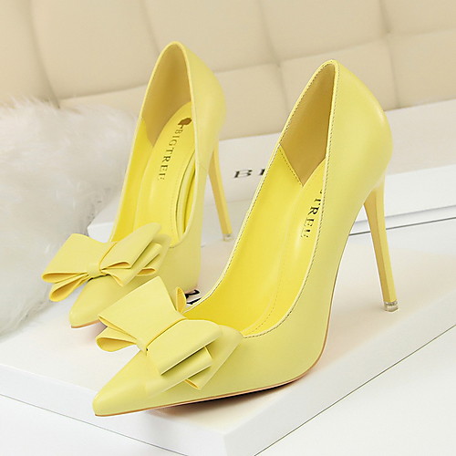 

Women's Heels Stiletto Heel Pointed Toe PU Spring & Summer Yellow / Red / Pink