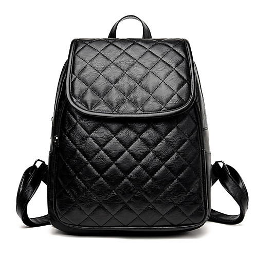 

Large Capacity Polyester PU Zipper Commuter Backpack Solid Color Daily Black