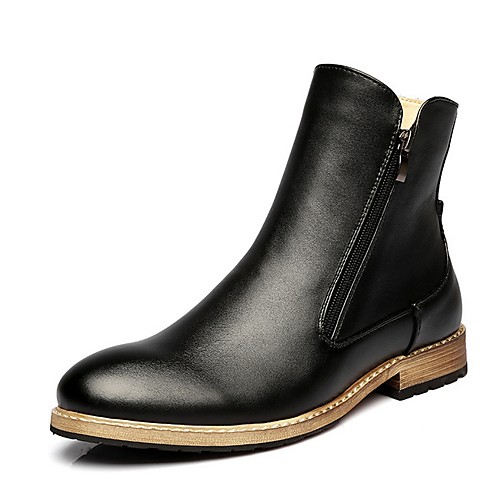 

Men's PU Fall & Winter Boots Mid-Calf Boots Brown / Black