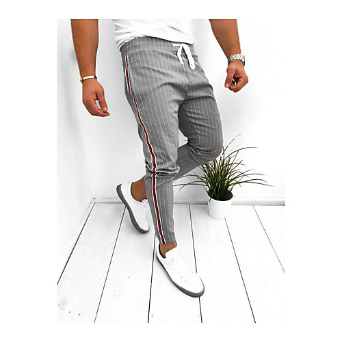 

Men's Basic Chinos Pants - Striped Stripe Gray US34 / UK34 / EU42 US36 / UK36 / EU44 US40 / UK40 / EU48