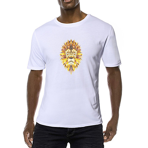 

Men's EU / US Size Graphic Solid Colored Black & White Print Slim T-shirt - Cotton Business Basic Daily Sports Round Neck Yellow / Blushing Pink / Army Green / Red / Orange / Blue / Royal Blue / White