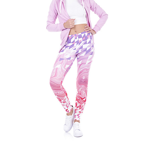 

Women's Sports / Yoga Sporty / Basic Legging - Print, Print Mid Waist Blushing Pink One-Size