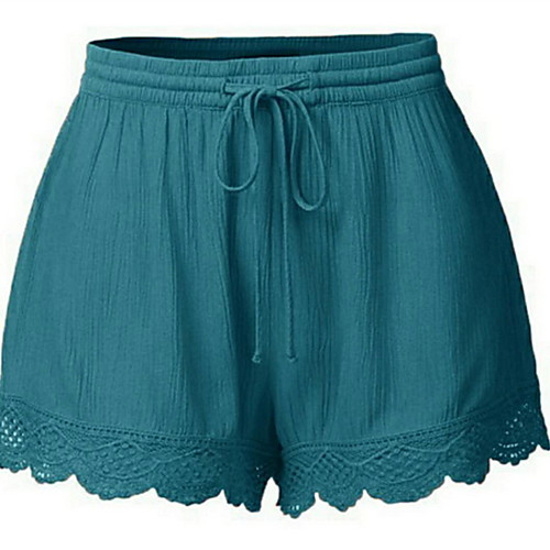 

Women's Basic Shorts Pants - Solid Colored Wine Orange Blue S M L