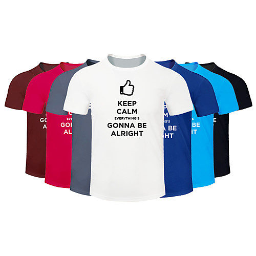 

Men's Running T-Shirt Workout Shirt Round Neck Running Walking Jogging Breathable Quick Dry Moisture Wicking Sportswear Plus Size Tee / T-shirt Top Short Sleeve Activewear Micro-elastic