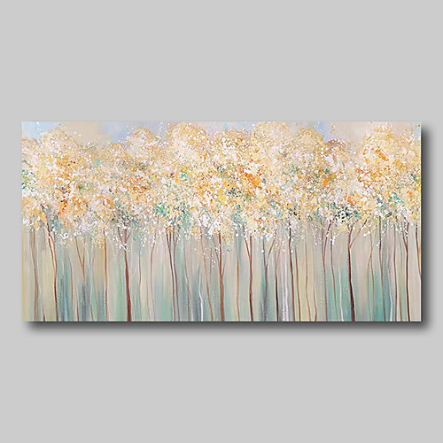 

Oil Painting Hand Painted - Abstract Comtemporary Modern Stretched Canvas Blossoms Trees