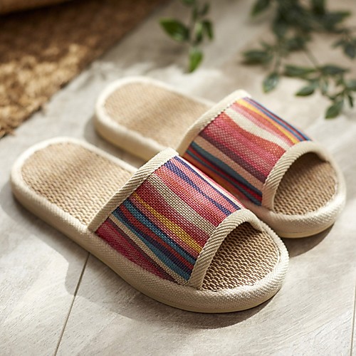 

Women's Sandals Flat Heel Open Toe Canvas Summer Pink / Green / Rainbow