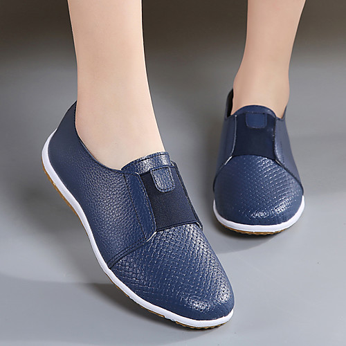 

Women's Sneakers 2020 Flat Heel Round Toe Cowhide Casual Walking Shoes Fall / Spring & Summer Red / Burgundy / White