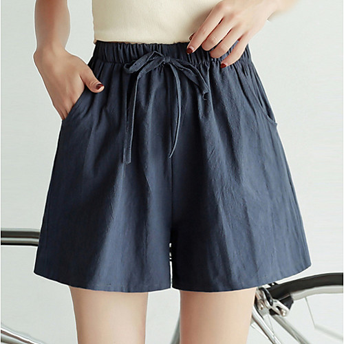 

Women's Basic Shorts Pants - Solid Colored Red Khaki Green S M L