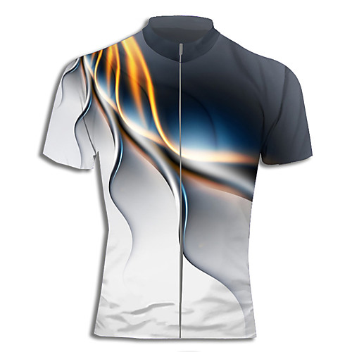 

Men's Daily Spring & Summer Regular Jacket, Color Block Stand Short Sleeve Polyester White