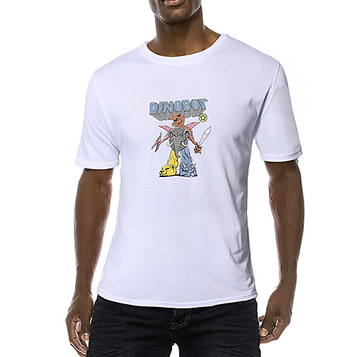 

Men's Daily Sports Business / Basic T-shirt - Rainbow / Animal Black & White, Print Yellow