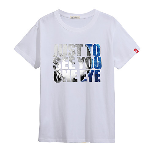 

Men's Daily T-shirt - Color Block / Graphic / Solid Colored White