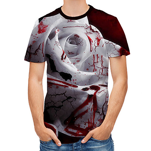 

Men's Plus Size 3D Print T-shirt Basic Daily Round Neck Red / Short Sleeve