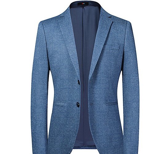 

Men's Blazer Notch Lapel Polyester Blue / Gray