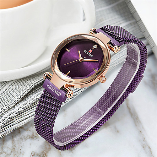 

Women's Steel Band Watches Luxury Fashion Stainless Steel Japanese Quartz Purple Gold Green Water Resistant / Waterproof 30 m 1 pc Analog One Year Battery Life