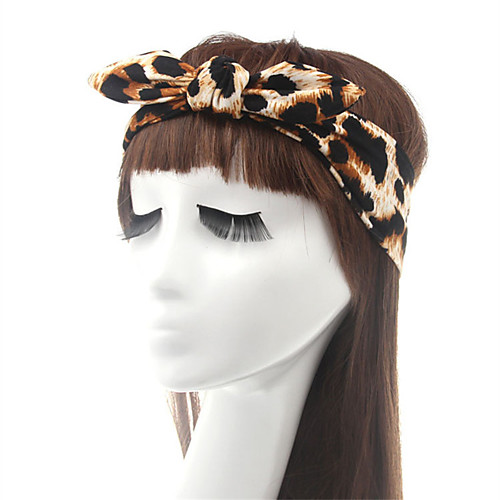 

Fabric Headbands Durag Sports Adjustable Bowknot For Holiday Street Sporty Simple Leopard Black / White 1 Piece / Women's