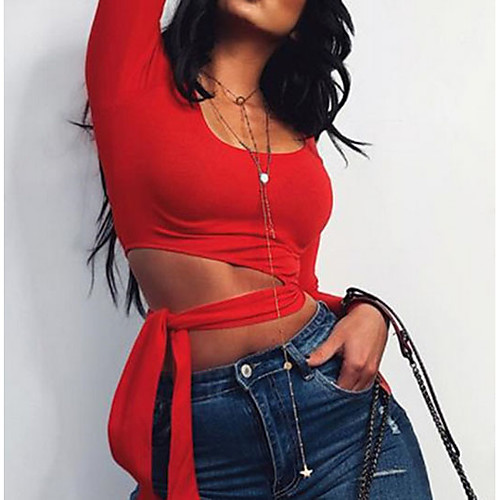 

Women's Daily T-shirt - Solid Colored Red