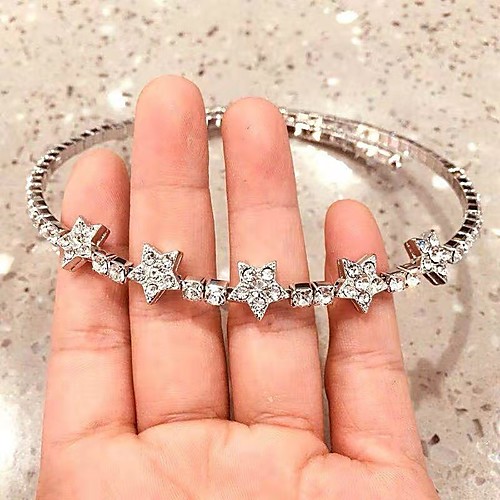 

Women's Tattoo Choker Necklace Star European Chrome Imitation Diamond Silver 11 cm Necklace Jewelry 1pc For Wedding Party Evening Formal Street Festival