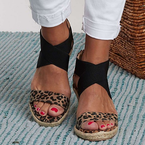 

Women's Sandals Wedge Sandals Summer Wedge Heel Open Toe Daily PU Black / Light Pink