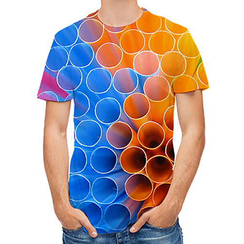

Men's Daily Basic T-shirt - 3D Print Rainbow