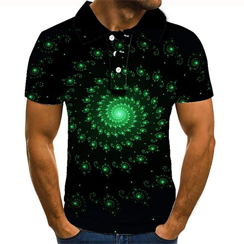 

Men's Daily Going out Street chic / Exaggerated Polo - Color Block / 3D / Graphic Rainbow