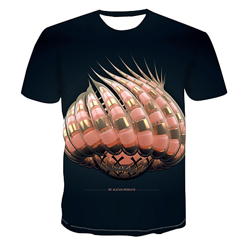 

Men's Club Weekend Street chic / Punk & Gothic T-shirt - Color Block / 3D / Abstract Print Black