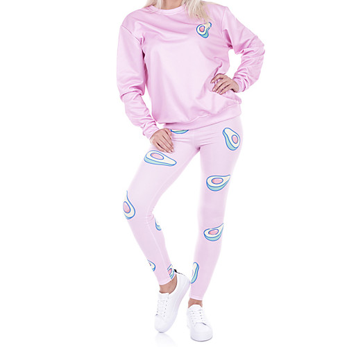 

Women's Sports / Yoga Sporty / Basic Legging - Print, Print Mid Waist Blushing Pink One-Size