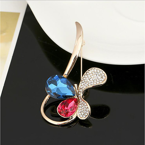 

Women's Cubic Zirconia Brooches Classic Paper Clip Stylish Simple Classic Brooch Jewelry Gold Silver For Party Gift Daily Work Festival