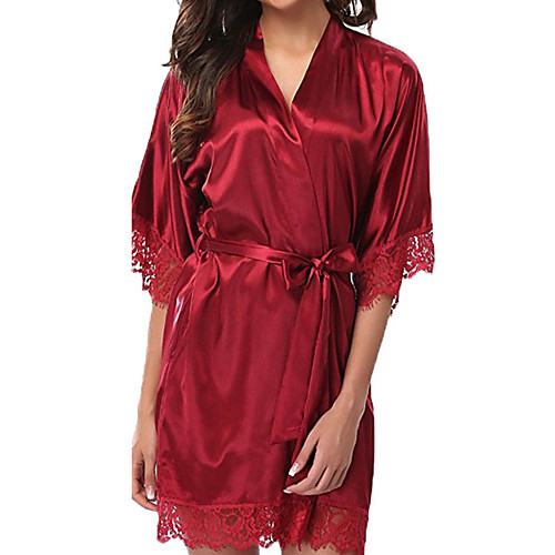 

Women's Lace / Cut Out / Mesh Suits Nightwear Jacquard / Solid Colored Purple Fuchsia Red S M L