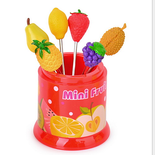 

6PCS with box Colorful Stainless Steel Fax Fruit Fork