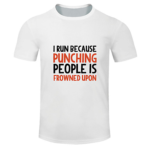

Men's Running T-Shirt Workout Shirt Round Neck Running Active Training Jogging Breathable Moisture Wicking Soft Sportswear Funny Plus Size Tee / T-shirt Top Short Sleeve Activewear Micro-elastic
