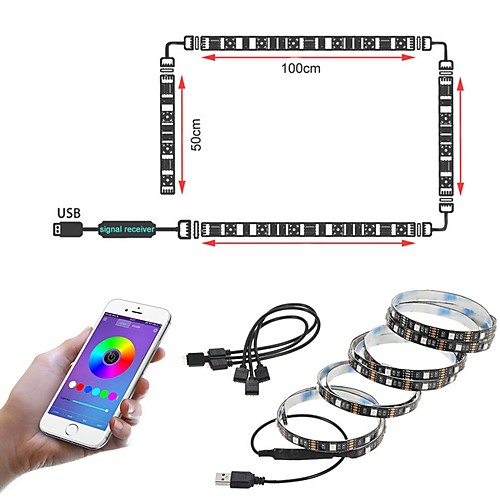 

1m Flexible LED Light Strips 30 LEDs SMD5050 Multi Color Decorative / TV Background 5 V
