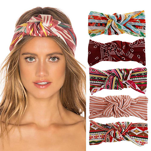 

Fabric Headbands Durag Sports Adjustable Bowknot For Holiday Street Bohemian Style Sporty claret Retro Red Navy 1 Piece / Women's