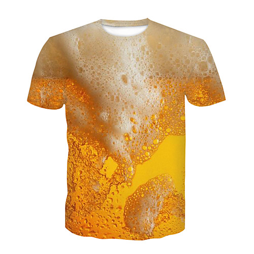 

Men's Party Club T-shirt - 3D / Beer Print Yellow