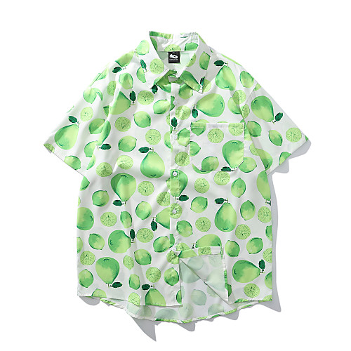 

Men's Daily Basic Shirt - Fruit Print White