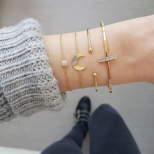

Women's Bracelet Classic Wedding Birthday Vintage Theme European Trendy Casual / Sporty Ethnic French Alloy Bracelet Jewelry Gold For Date Festival