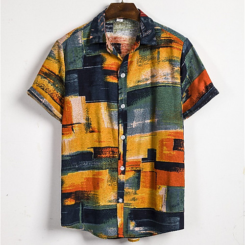 

Men's Sports Shirt - Color Block Yellow