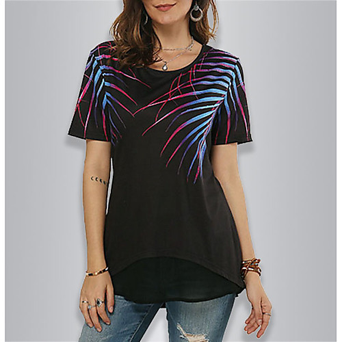 

Women's Daily T-shirt - Geometric Black