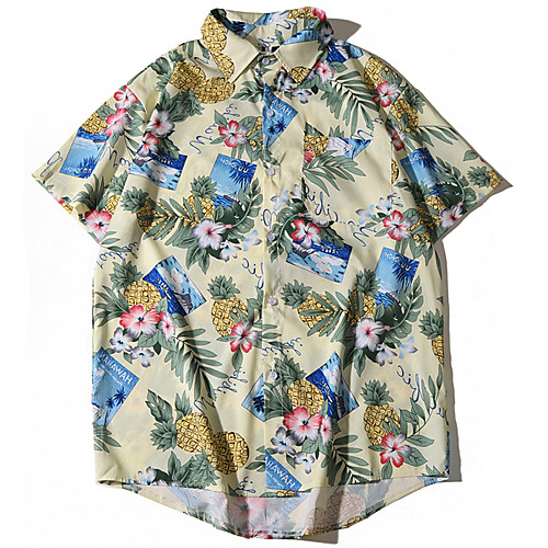 

Men's Daily Basic Shirt - Graphic Print Light Green