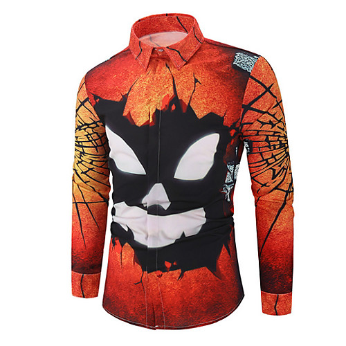 

Men's Geometric Shirt Sports Red / Long Sleeve